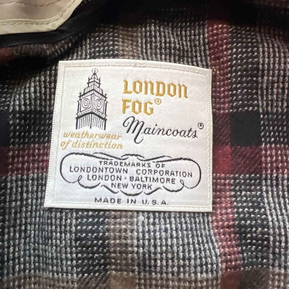 Vintage Women's Heavy London Fog Light Brown Trench Coat 4 Petite Overcoat - Picture 5 of 6